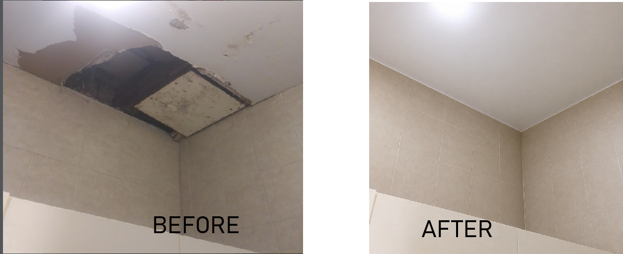 Bathroom Ceiling Plaster + Paingin Plus Sealing in Brooklyn, NY